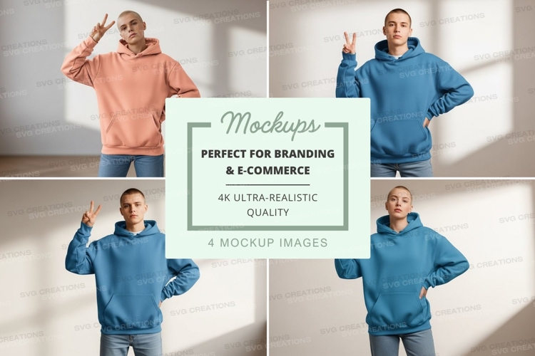Mockup: hooded sweatshirts display