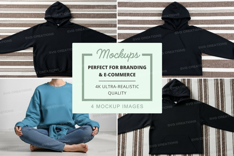 Mockup: various hoodie presentations