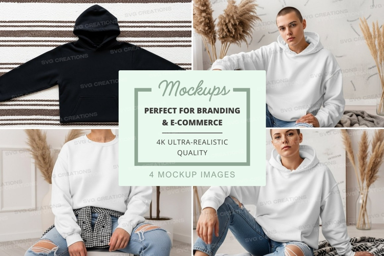 Casual hoodie collection mockup