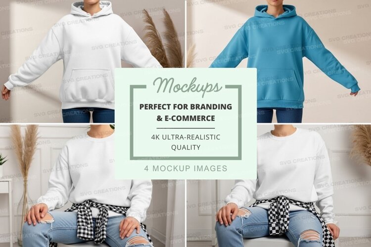 Mockup: hooded sweatshirts in various styles example image 1