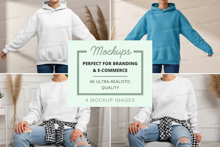 Mockup: hooded sweatshirts in various styles