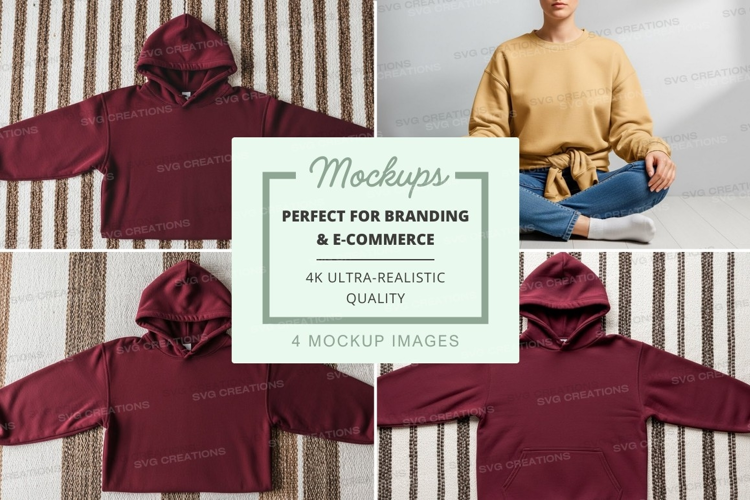 Mockup of maroon hoodie
