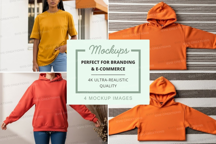 Mockup collection of hoodies