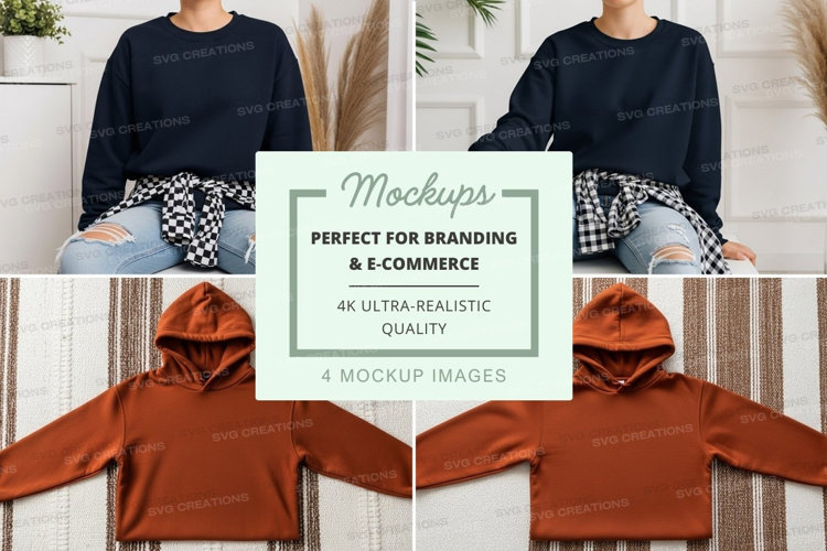 Casual sweatshirts and hoodies mockup