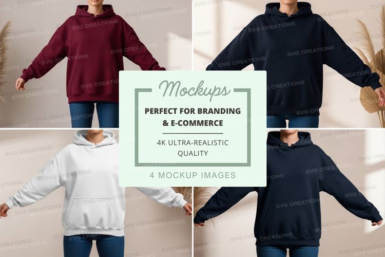 Mockup collection of hooded sweatshirts