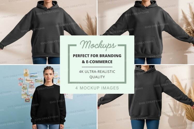 Mockup of a black hoodie example image 1