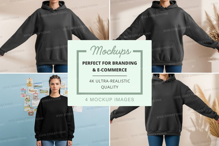Mockup of a black hoodie