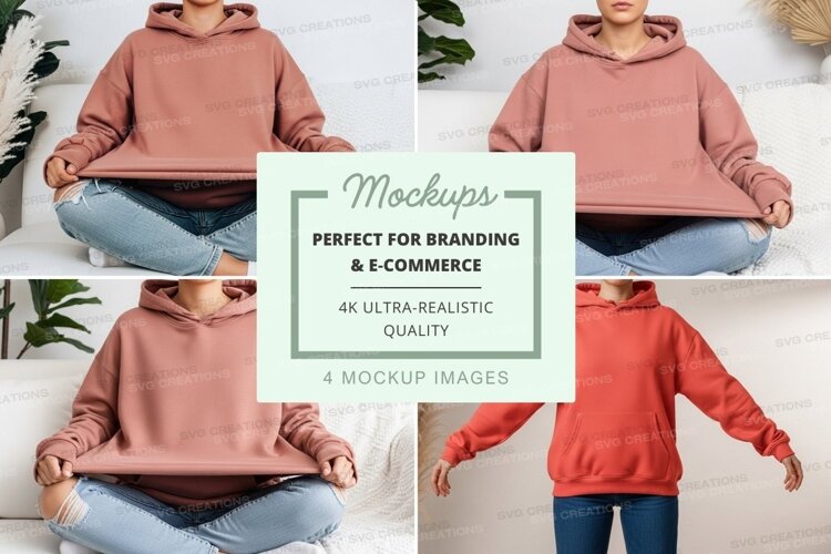 Mockup of oversized hoodie in two colors example image 1