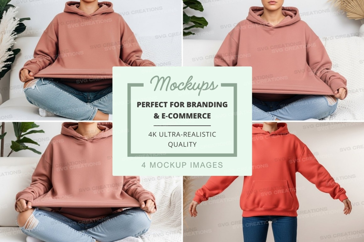Mockup of oversized hoodie in two colors