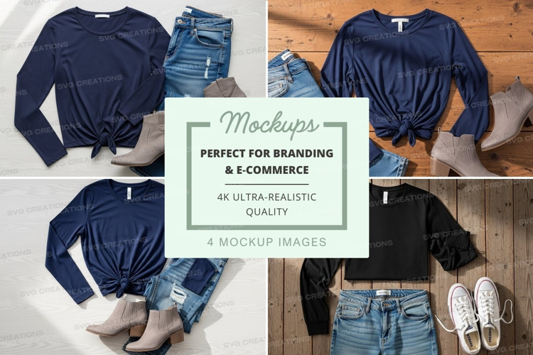 T-shirt mockup with jeans and shoes