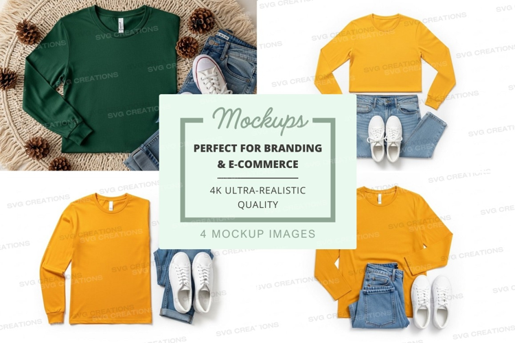 Flat lay mockup of t-shirts with accessories