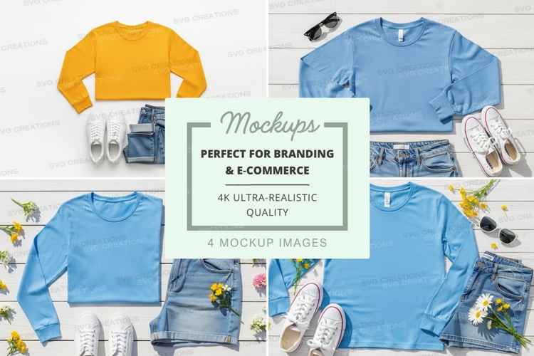 Flat lay mockup of clothing items