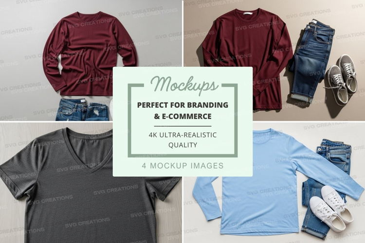 Flat lay mockup of clothing items