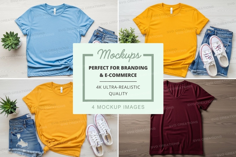 T-shirt mockup with casual accessories