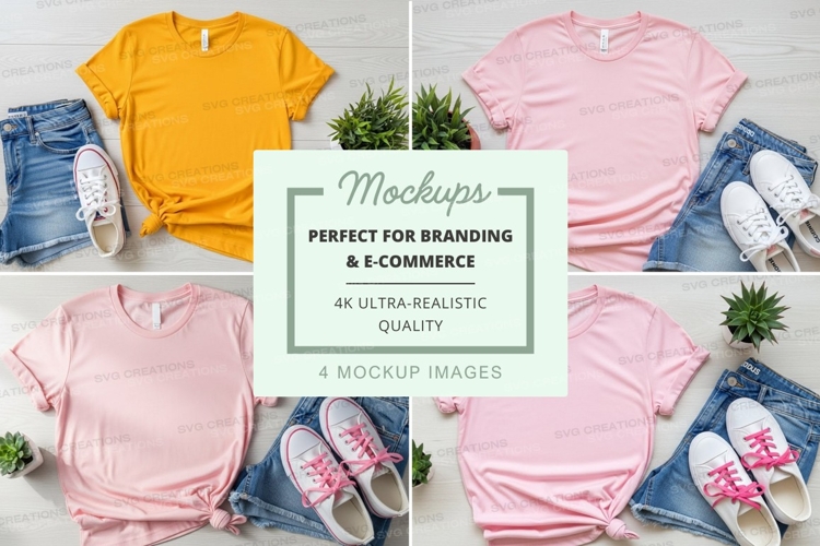 T-shirt mockup set with accessories