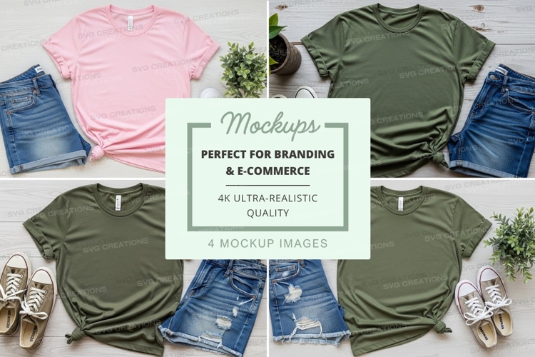 T-shirt mockup with accessories