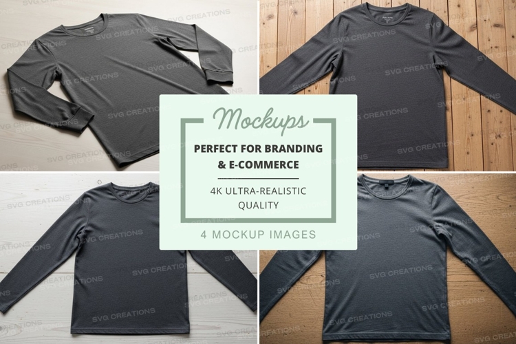 Long sleeve t-shirt mockup in dark gray