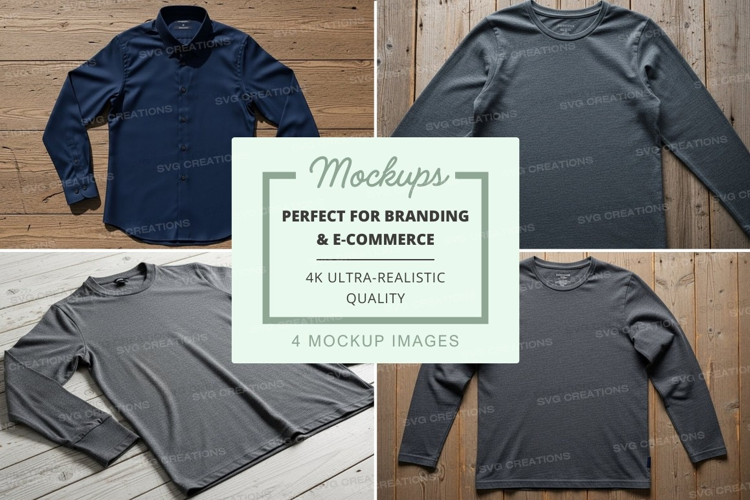 Four long sleeve shirt mockups