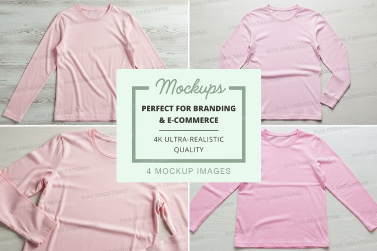 Pink long sleeve t-shirt mockup