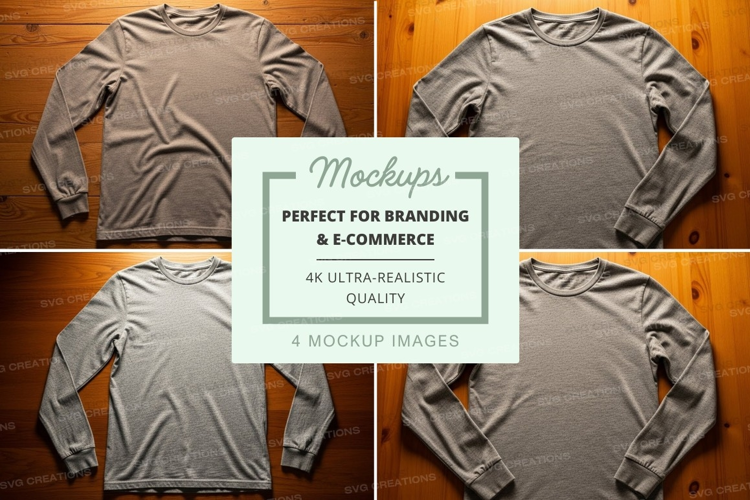 Long sleeve t-shirt mockup in gray