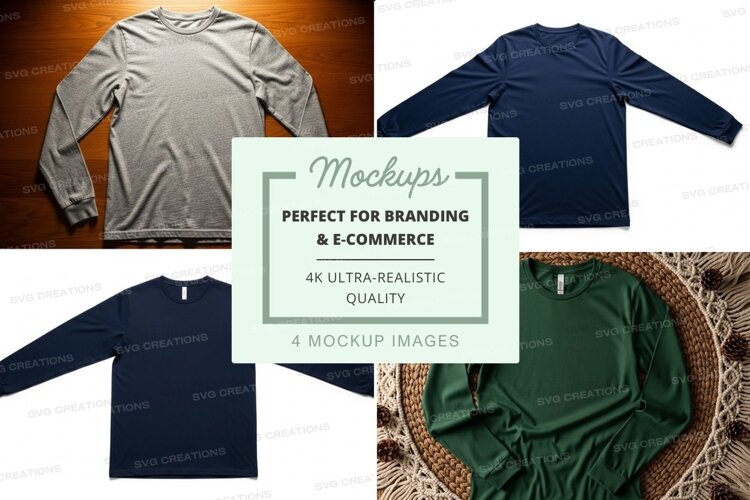 Long sleeve t-shirt mockups example image 1