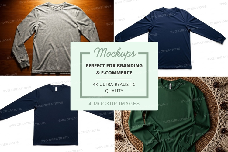 Long sleeve t-shirt mockups