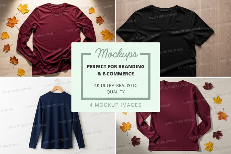 Long sleeve t-shirt mockup collection