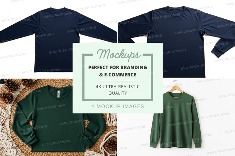 Long sleeve t-shirt mockups