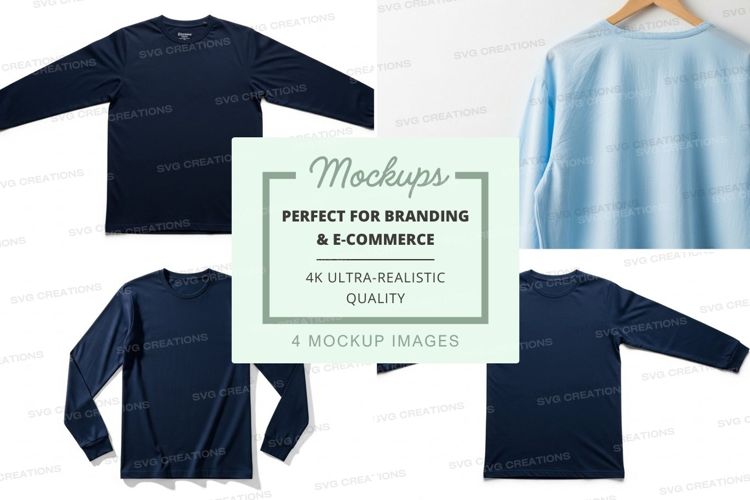 Long sleeve t-shirt mockup collection