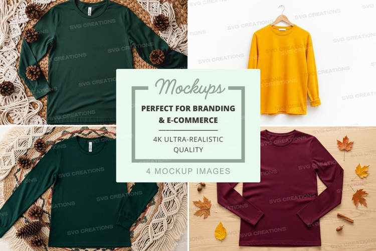 Long sleeve t-shirt mockups