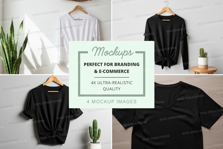 Black Tshirt Mockup Image 6