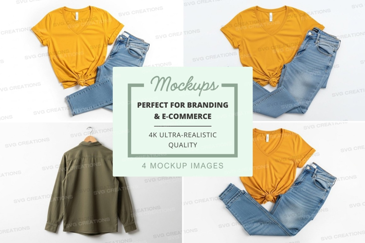 T-shirt and jeans outfit mockup
