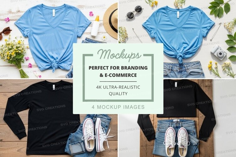 T-shirt mockup with accessories example image 1