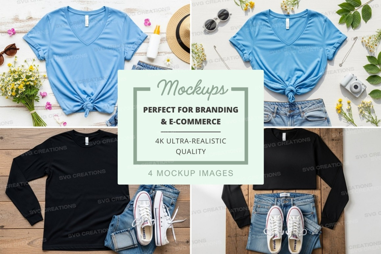 T-shirt mockup with accessories