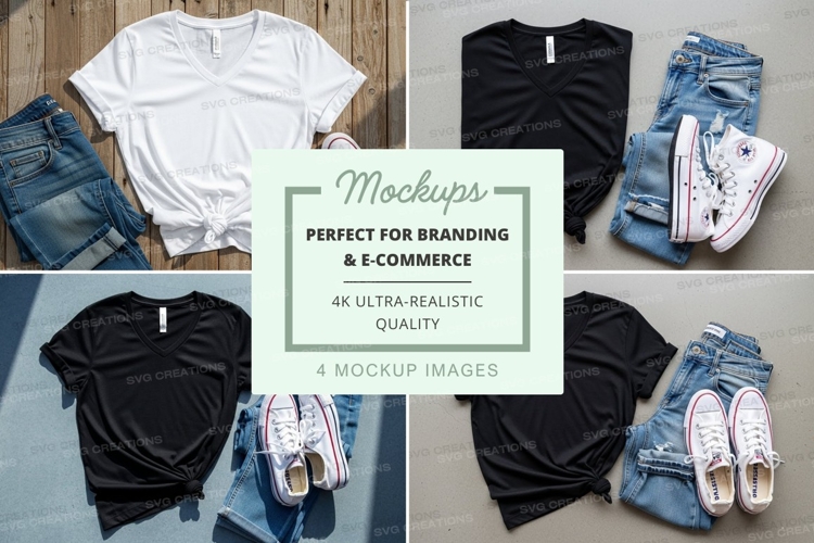 T-shirt mockup with casual outfit