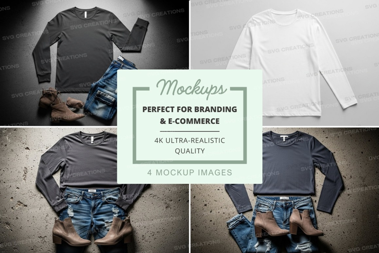 T-shirt mockup with denim shorts