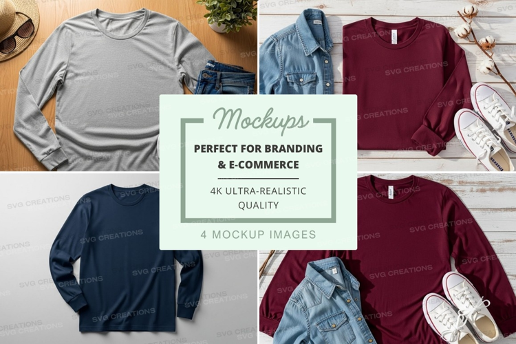 Apparel mockup featuring long sleeve t-shirts