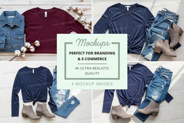 Clothing mockup with t-shirts and accessories example image 1