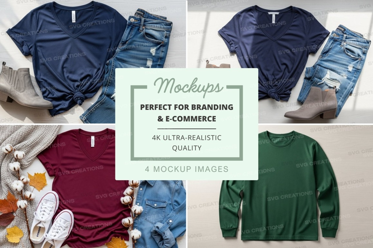 T-shirt mockup with casual outfits