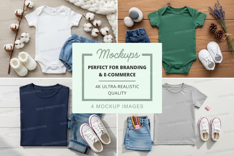 Baby and toddler clothing mockup