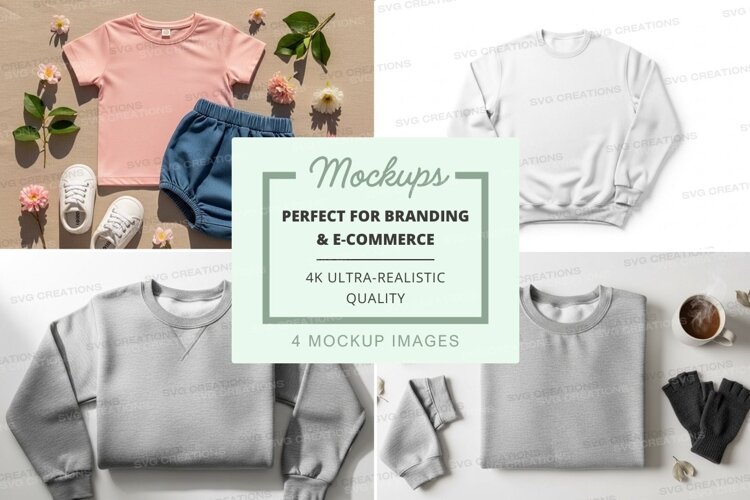 Clothing mockup - kids outfit and sweaters example image 1