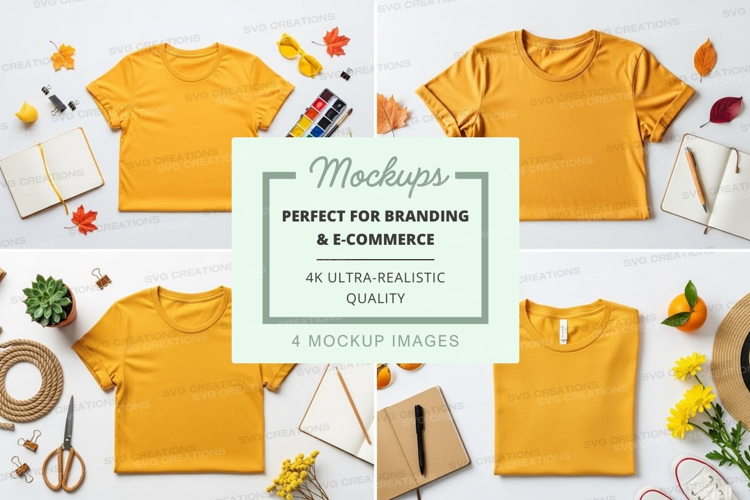 Mustard yellow t-shirt mockup