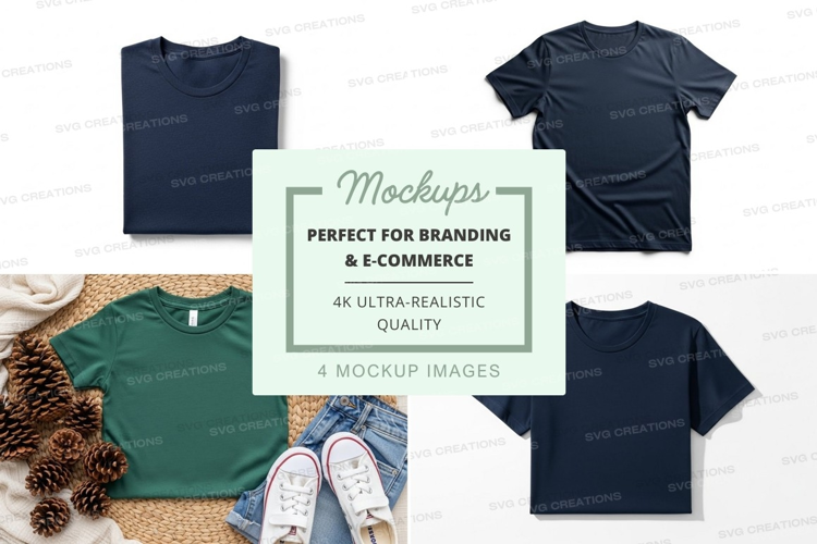 Collection of t-shirt mockups in various styles and colors