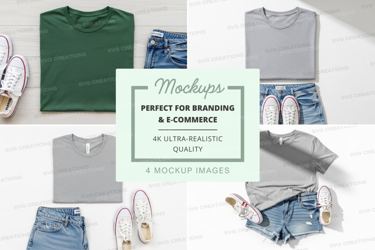 Flat lay mockup of clothing and shoes
