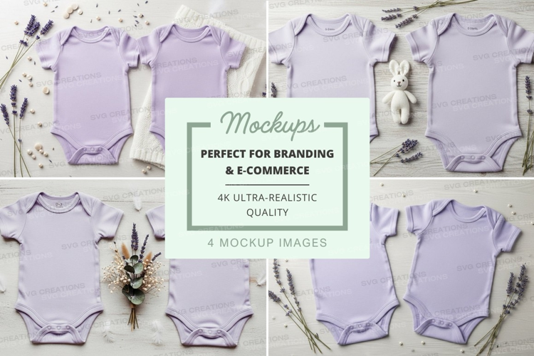 Lavender baby onesie mockup