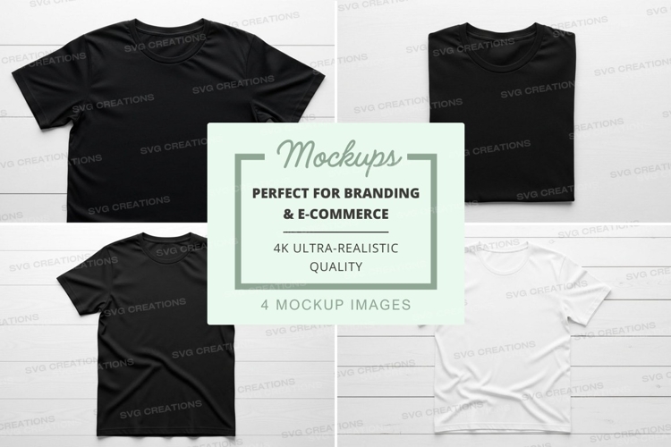 T-shirt mockup set - black and white t-shirts