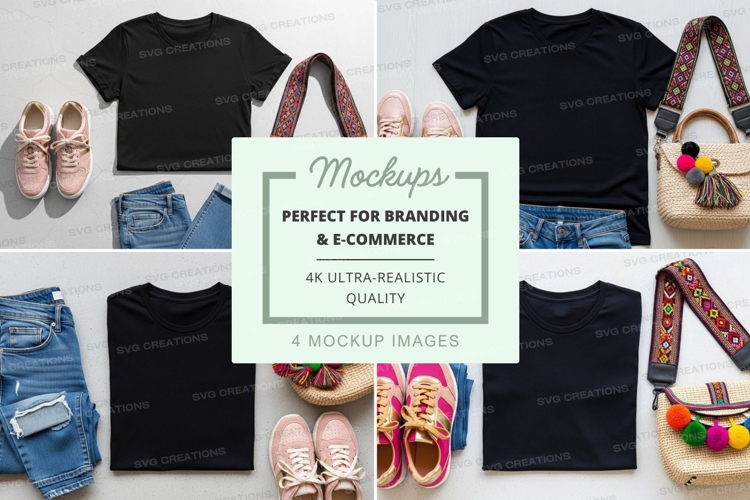 Black Tshirt Mockup Image 14