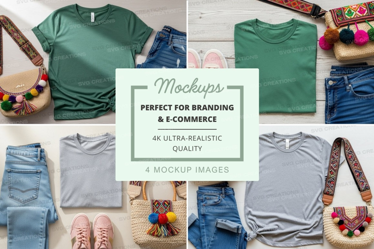 Flat lay mockup of clothing and accessories