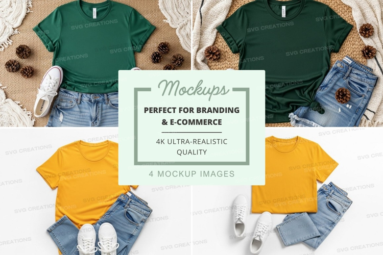 T-shirt mockup with casual outfit accessories