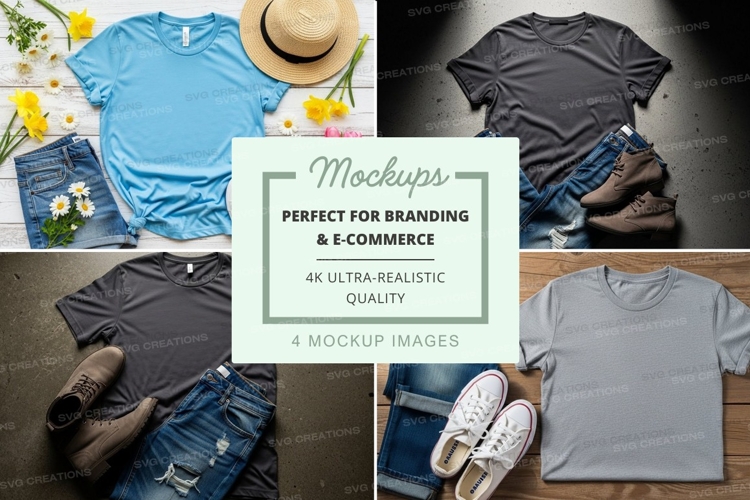 T-shirt mockup with fall decorations